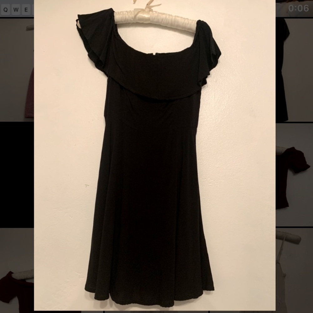 Black off the shoulder dress!